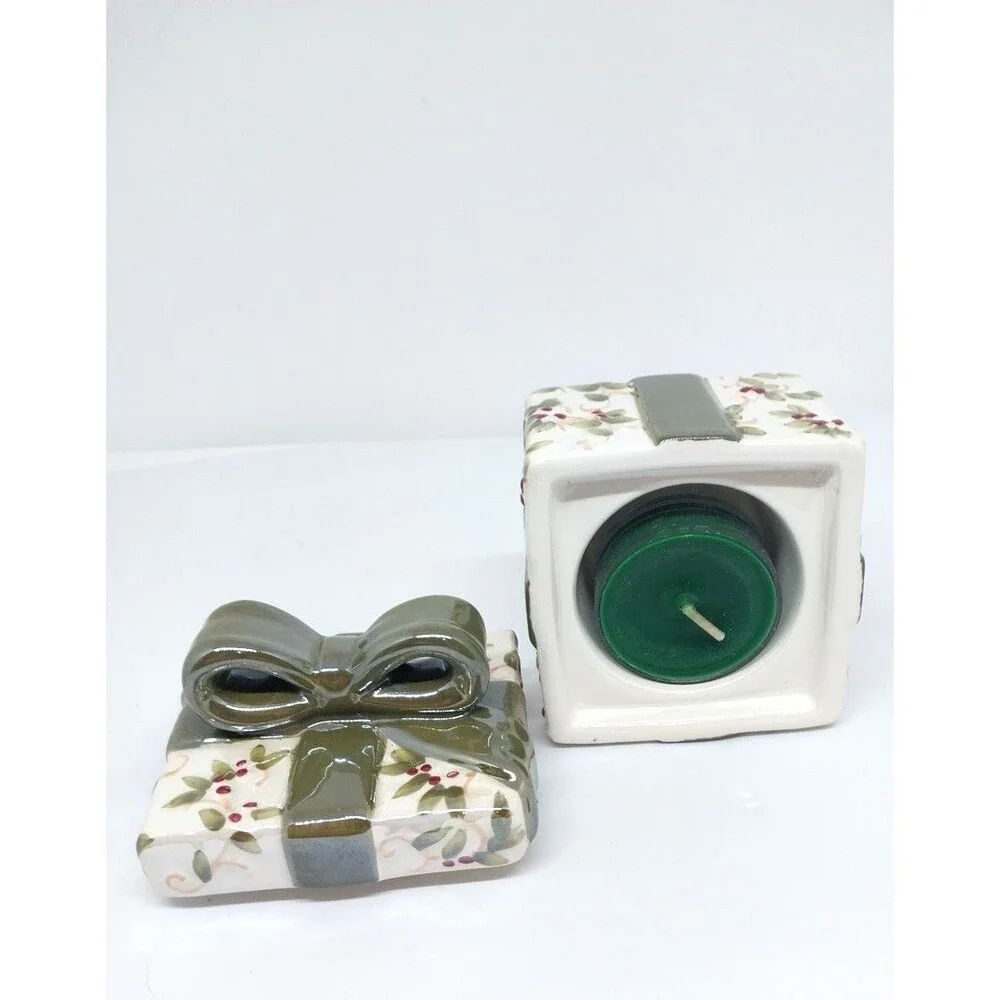Yankee Candle Gift Box Present Tealight Ceramic Candle Holder Candle Included